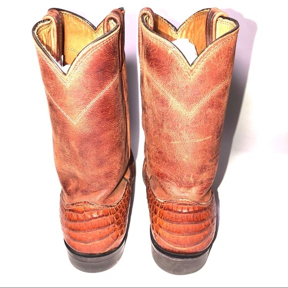 LARRY MAHAN EXOTIC LEATHER WESTERN BOOTS - Picture 4 of 8